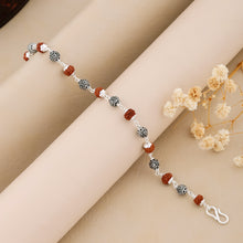 Rudraksh Silver With OM Bead Bracelet