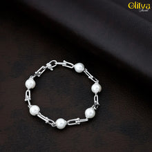 Women Silver Bracelet with Pearl Gemstone