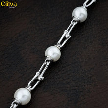 Women Silver Bracelet with Pearl Gemstone