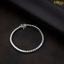 Women Silver Bracelet with White Swarovski Diamond Reguler