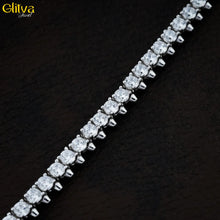 Women Silver Bracelet with White Swarovski Diamond Medium