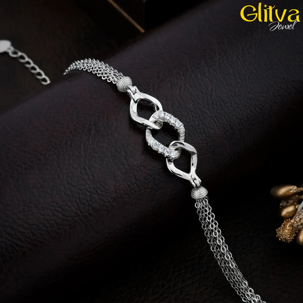 Women Silver Delicate Multi Chains Bracelet