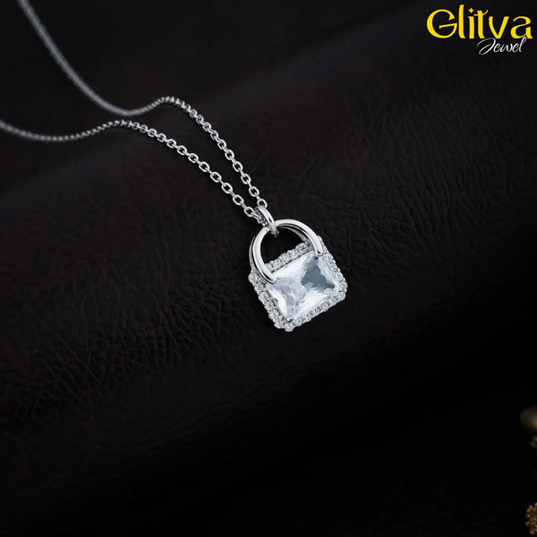 Women Silver Solitaire Necklace Pendant