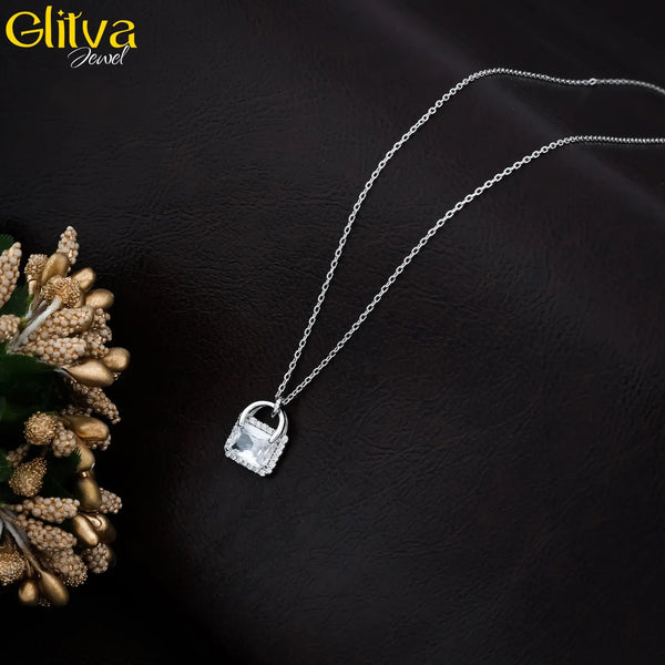 Women Silver Solitaire Necklace Pendant