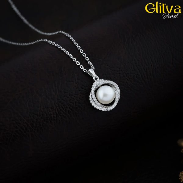 Women Silver Pearl Pendant