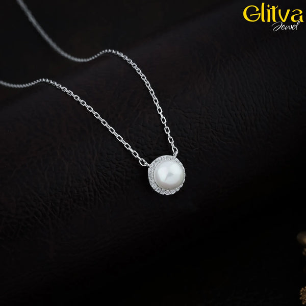 Women Silver Pearl Pendant