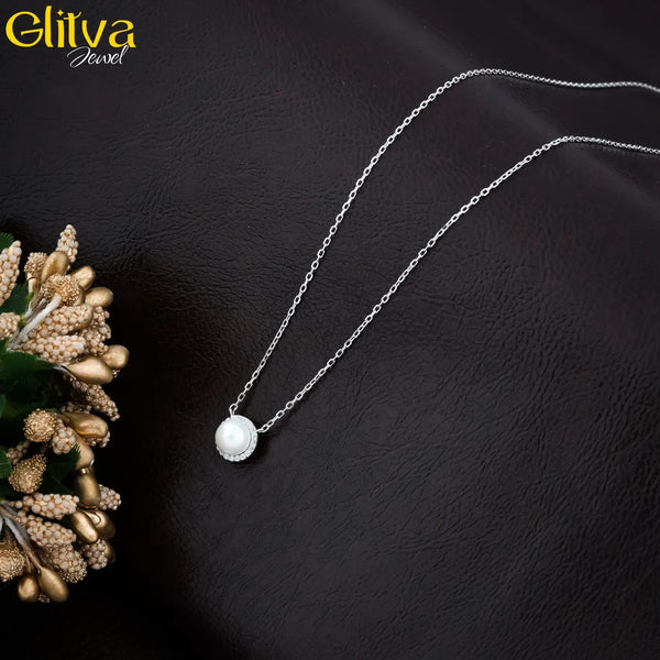 Women Silver Pearl Pendant