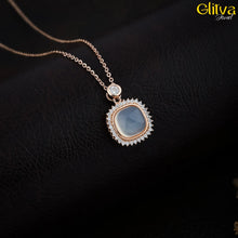 Sterling Rose Gold Moonstone Beaded Bezel Necklace