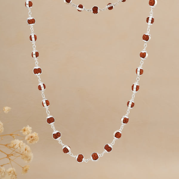 Rudraksha Silver Maala with Cover