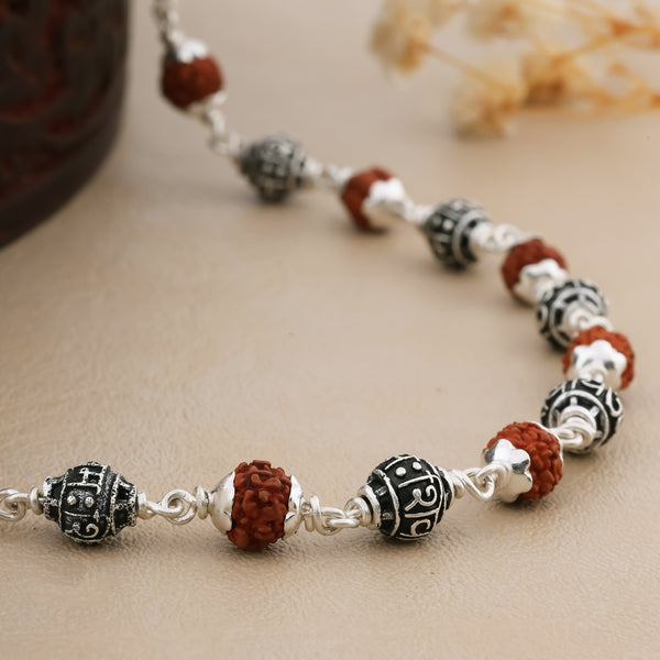 Rudraksha Silver Maala with Shivay Beads