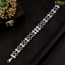 Rudraksh Silver Bracelet 2 layers with center 3 Square - glitva