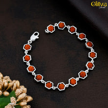 Rudraksh Silver Hexagon Bracelet - glitva