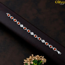 Rudraksh Silver Long Round Bracelet with center Om - glitva