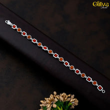 Rudraksh Silver Round & Square Bracelet - glitva