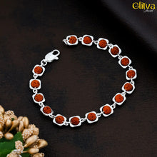 Rudraksh Silver Square Bracelet - glitva