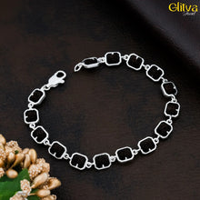 Rudraksh Silver Square Bracelet - glitva