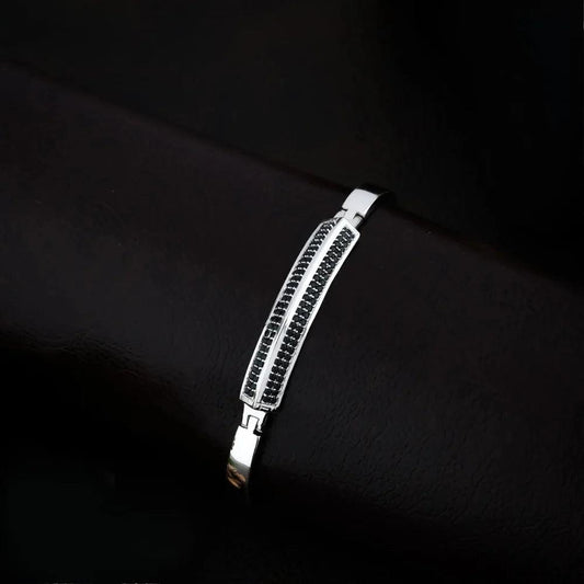 925 Silver Black Diomand Kada Bracelet for Kids | Child