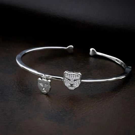 925 Silver Bracelet like Bangle with Lion for Women