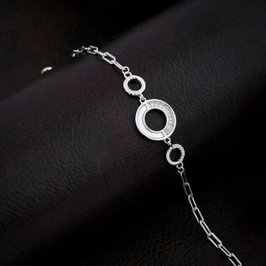 925 Silver Center Round Bracelet for Women