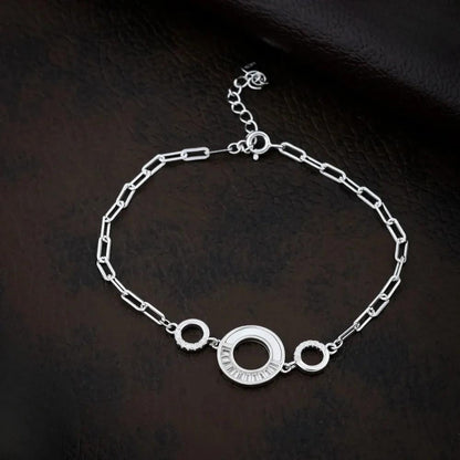 925 Silver Center Round Bracelet for Women