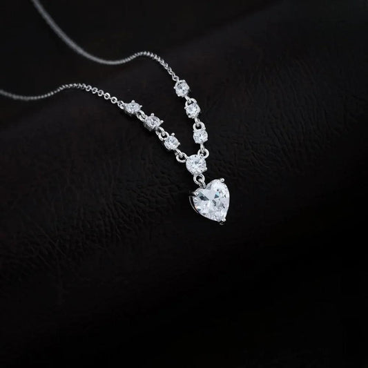 925 Silver Crystel Heart Pendant for Women
