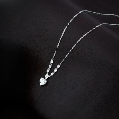 925 Silver Crystel Heart Pendant for Women