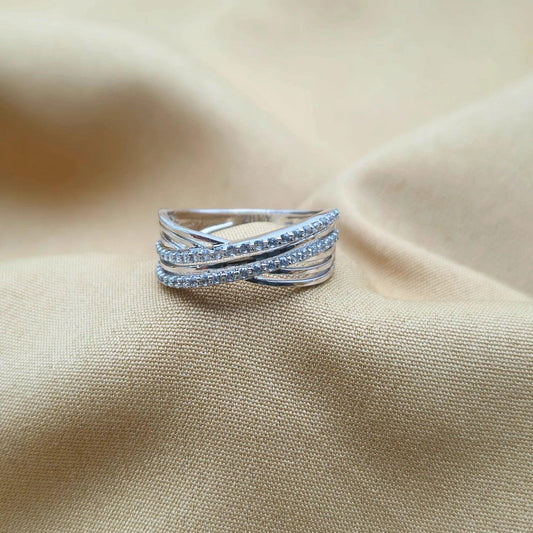 925 Silver layer lapping Ring for Women