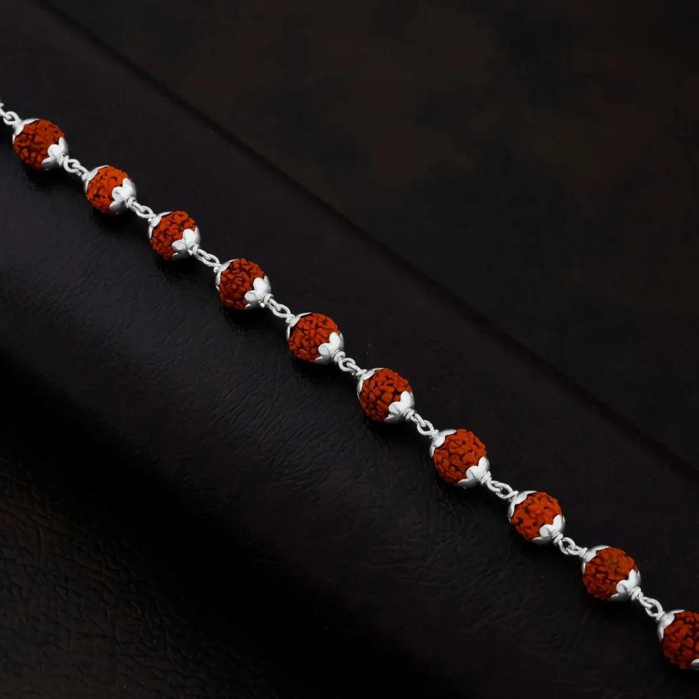 925 Silver Medium Rudraksha Bracelet for Men