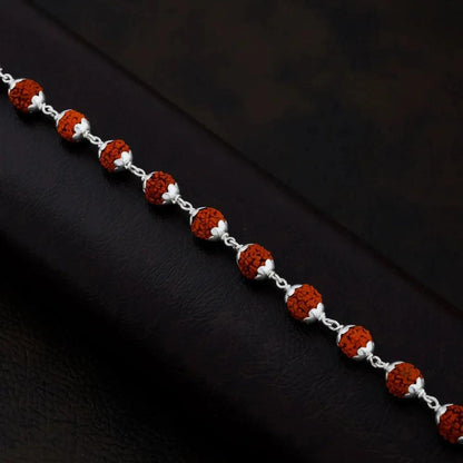 925 Silver Medium Rudraksha Bracelet for Men