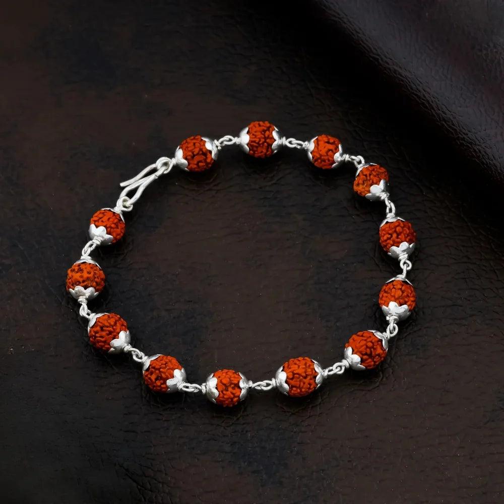 925 Silver Medium Rudraksha Bracelet for Men
