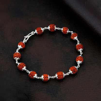 925 Silver Medium Rudraksha Bracelet for Men