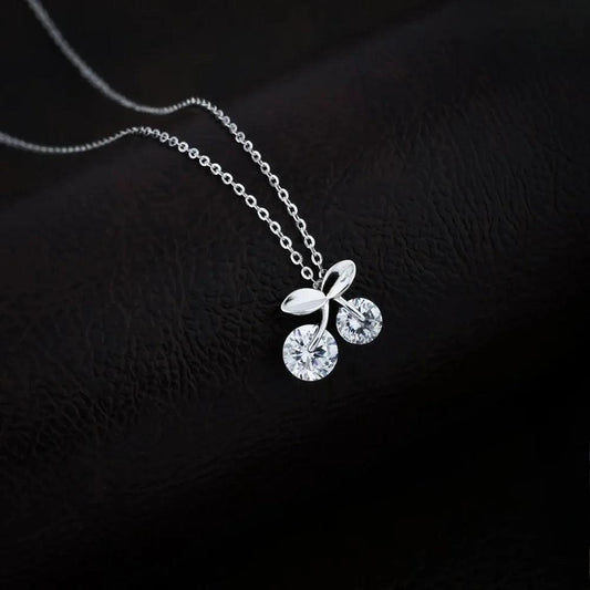 925 Silver Moissanite Cherry Pendant for Women