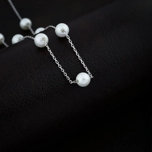 925 Silver Pearl Chain Pendant for Women