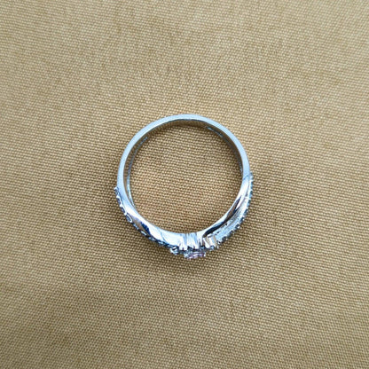 925 Silver Pink Moissanite Ring for Women