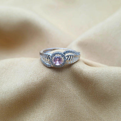 925 Silver Pink Shiny Ring for Women
