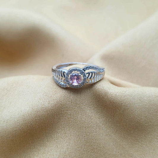 925 Silver Pink Shiny Ring for Women