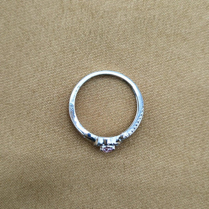 925 Silver Pink Shiny Ring for Women