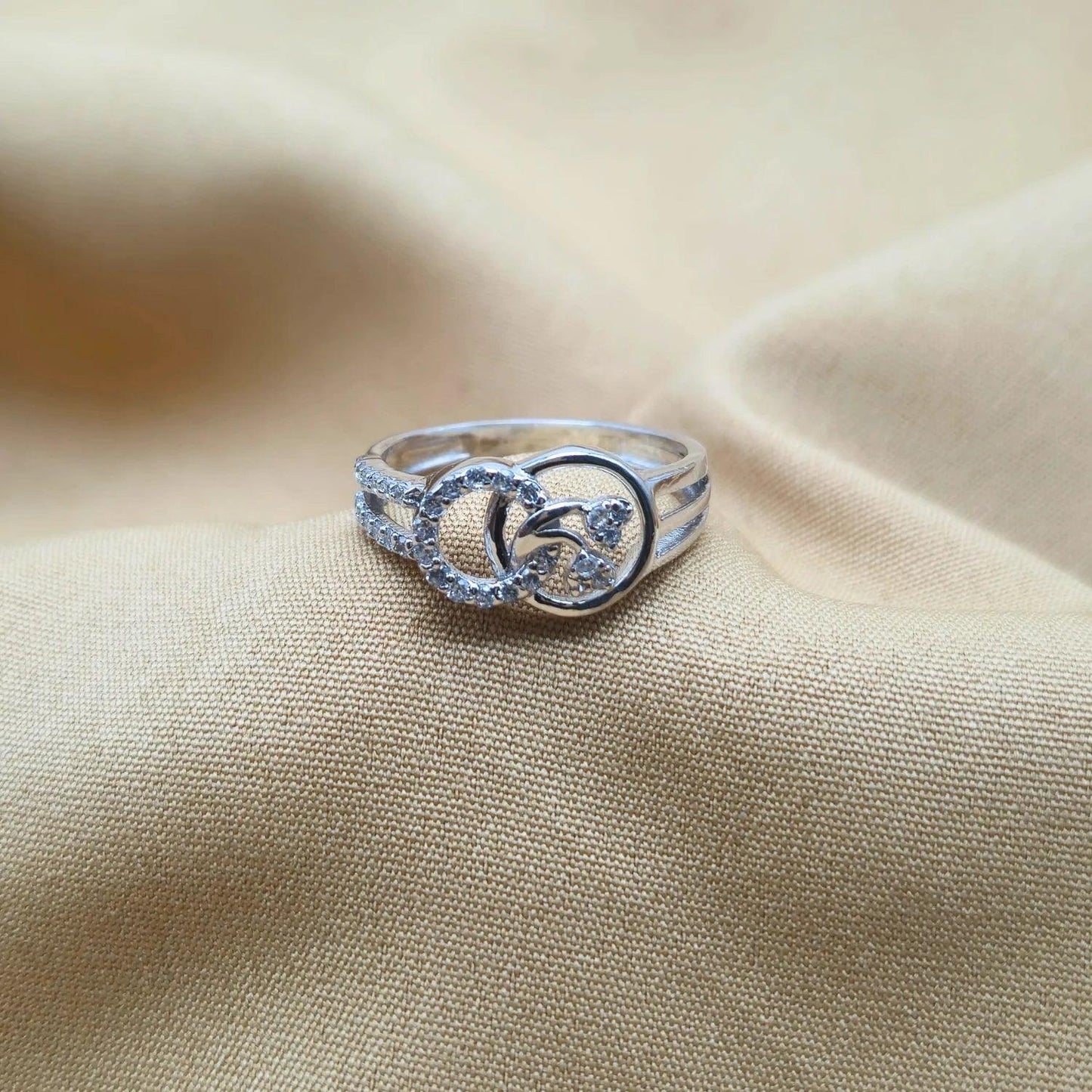 925 Silver Round Flower Ring for Women