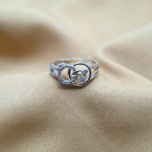 925 Silver Round Flower Ring for Women