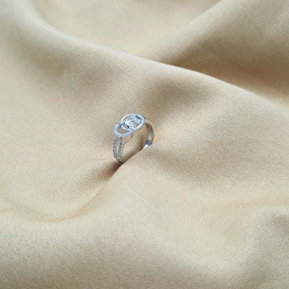 925 Silver Round Flower Ring for Women