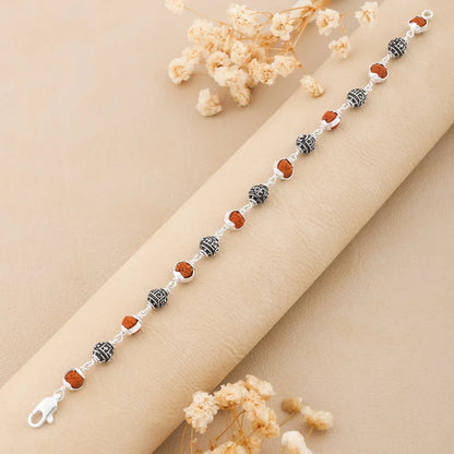 925 Silver SHIVAY Bead Cover Rudraksha Bracelet for Men