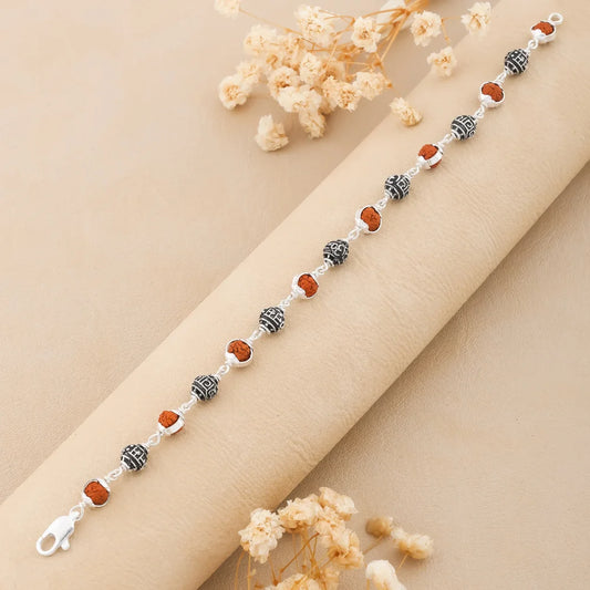925 Silver SHIVAY Bead Cover Rudraksha Bracelet for Men