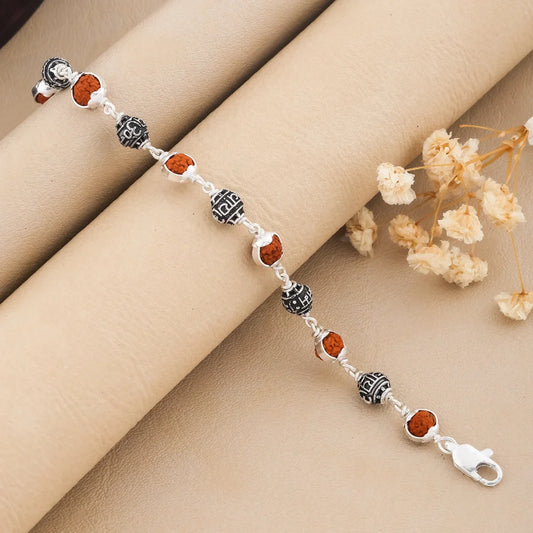 925 Silver SHIVAY Bead Cover Rudraksha Bracelet for Men