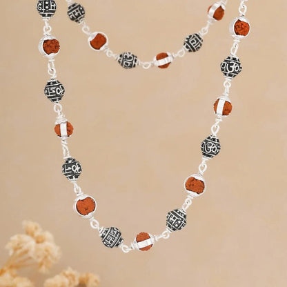925 Silver SHIVAY Bead Cover Rudraksha Mala for Men
