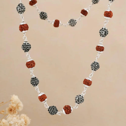 925 Silver SHIVAY Bead Rudraksha Mala for Men