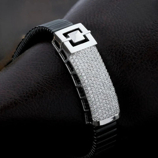 925 Silver Square Box Rolex Bracelet for Men