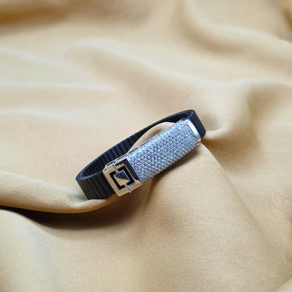 925 Silver Square Box Rolex Bracelet for Men