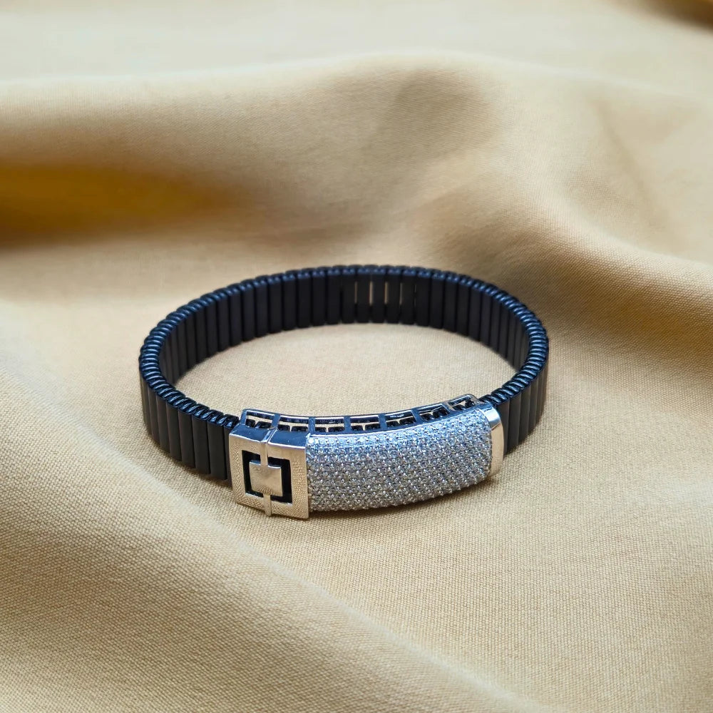 925 Silver Square Box Rolex Bracelet for Men