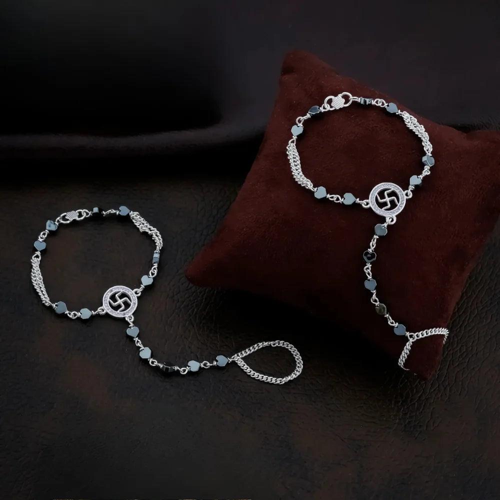925 Silver Swastik Bracelet for Kids | Child