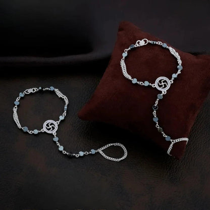 925 Silver Swastik Bracelet for Kids | Child